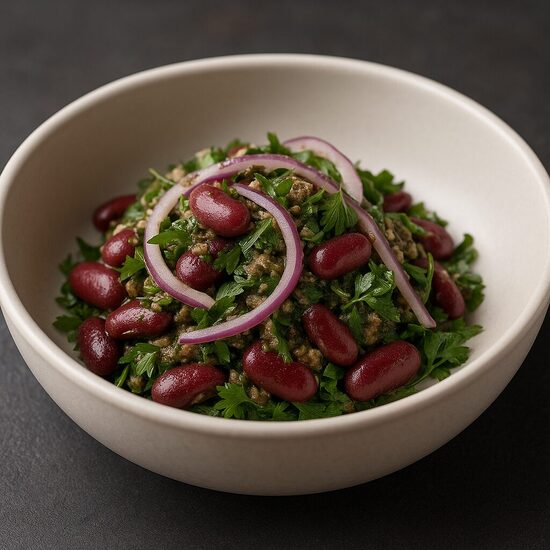 Lobio salad with restaurant spices and herbs kg